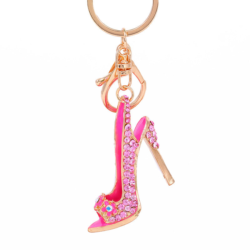 Rhinestone High Heel Shoe Keychain Bag Charm Gift
