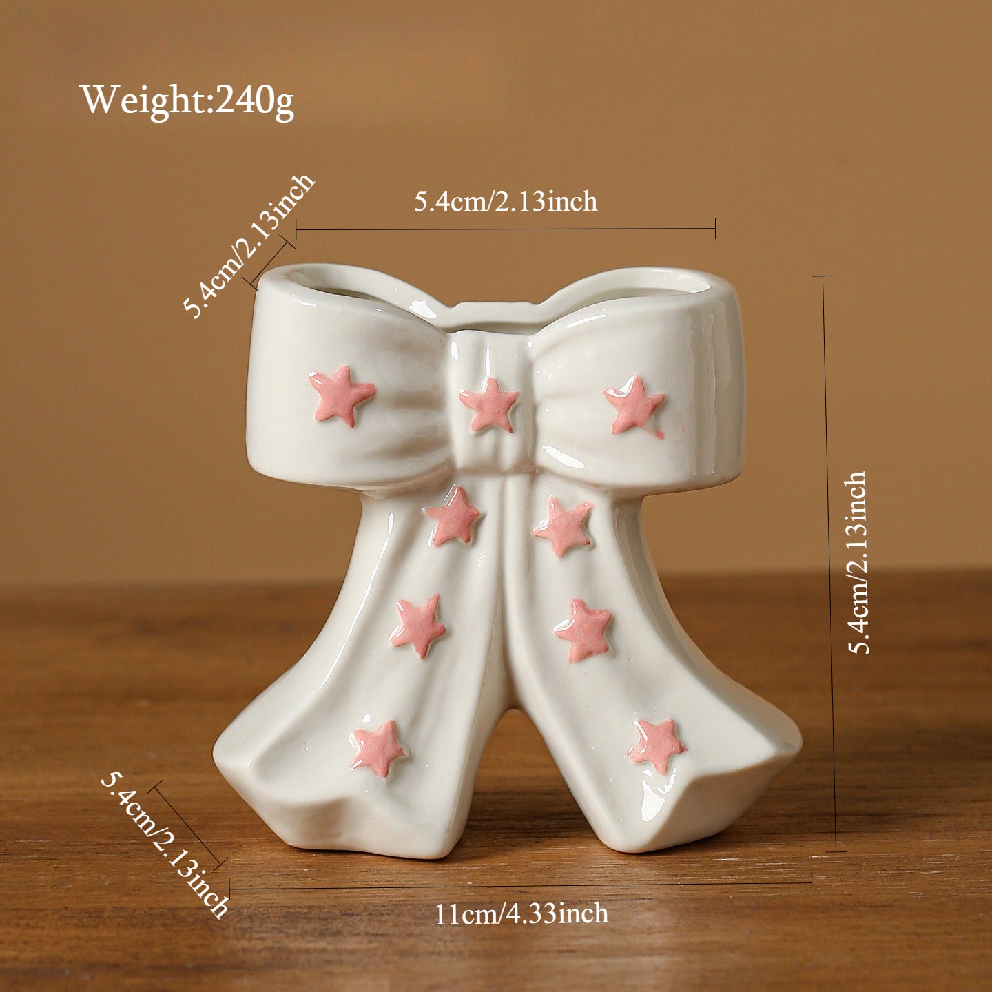 Ceramic Bow Vase Decorative Flower Vase Home Accent