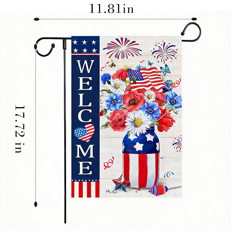 Fourth of July Patriotic Garden Flag USA Welcome Decor