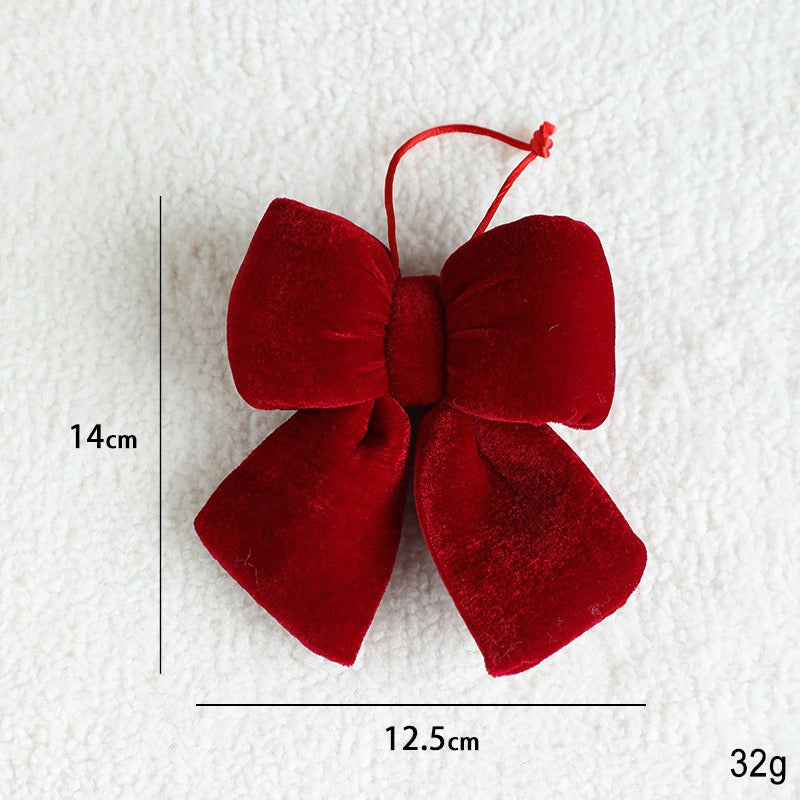 Christmas Bow Ornaments Fabric Holiday Tree Decorations