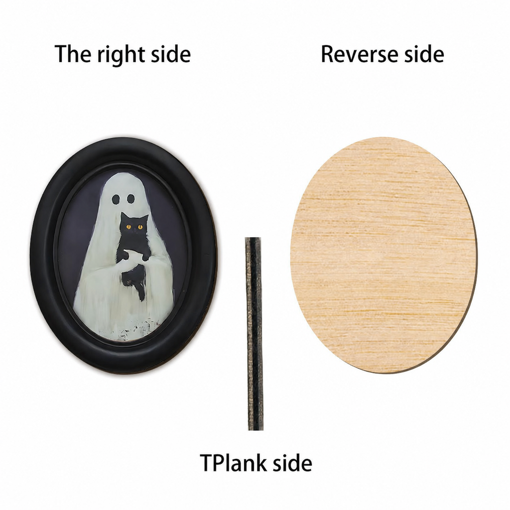 Halloween Wooden Ghost Wall Decor Framed Seasonal Display