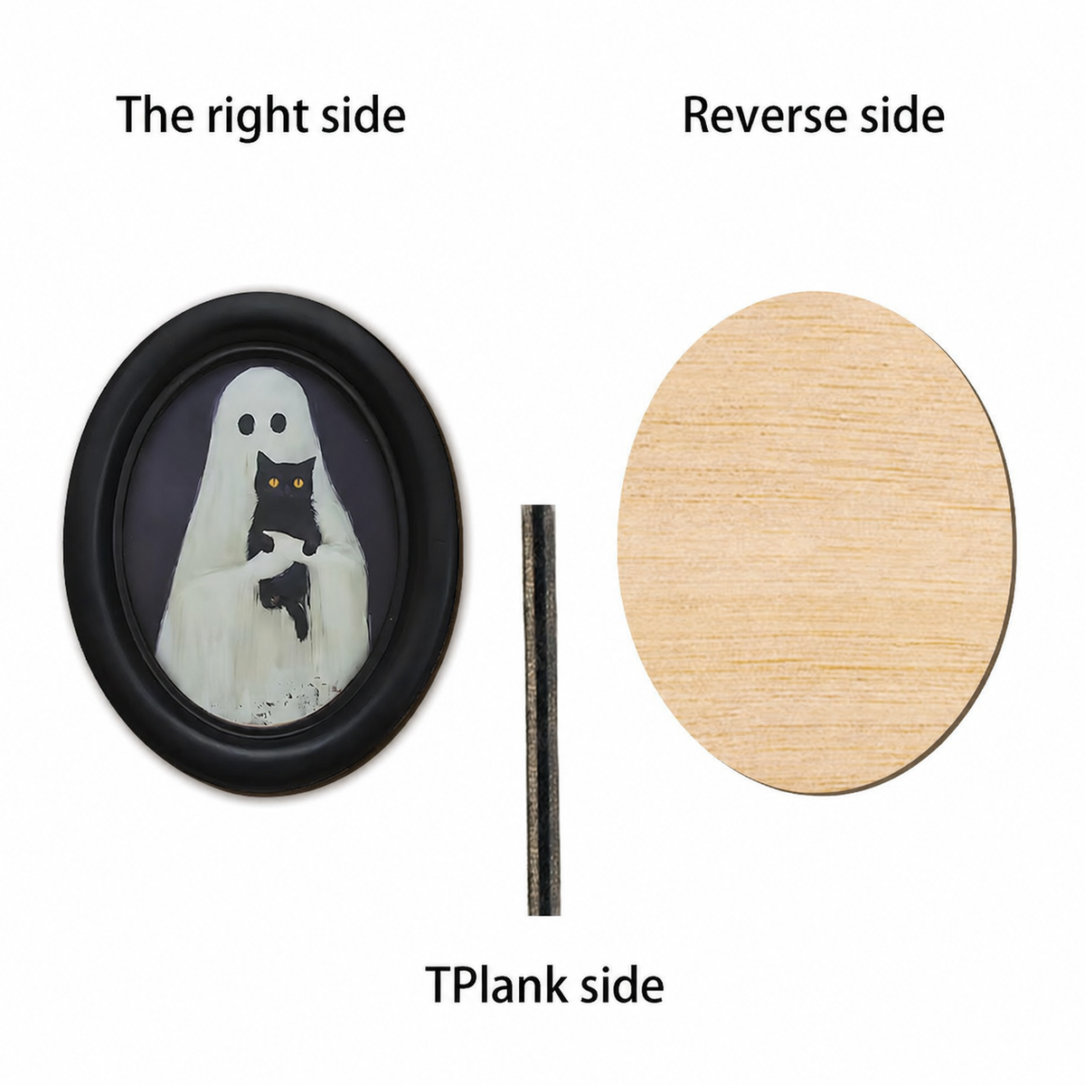 Halloween Wooden Ghost Wall Decor Framed Seasonal Display