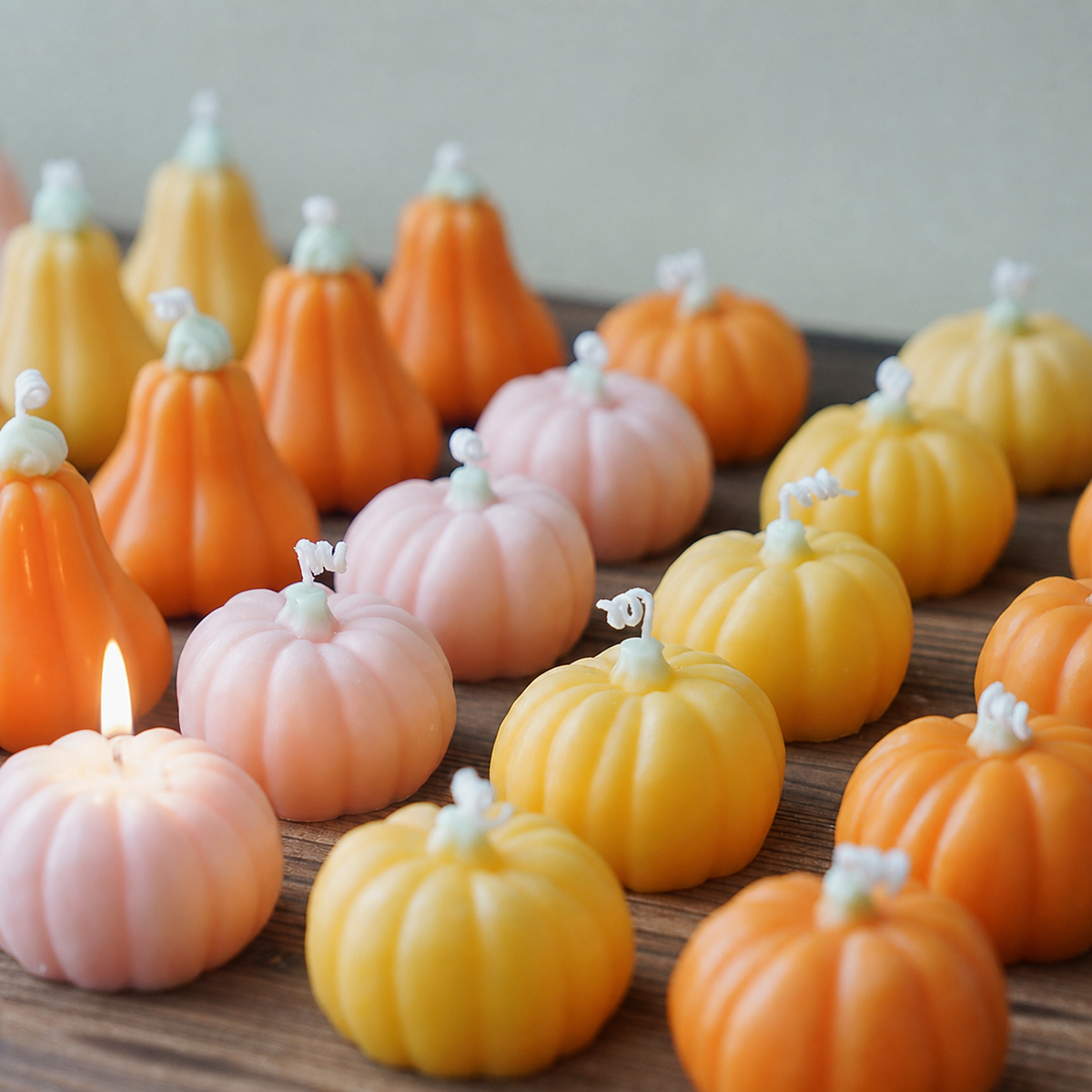 Pumpkin Shaped Candle Halloween Seasonal Home Decor