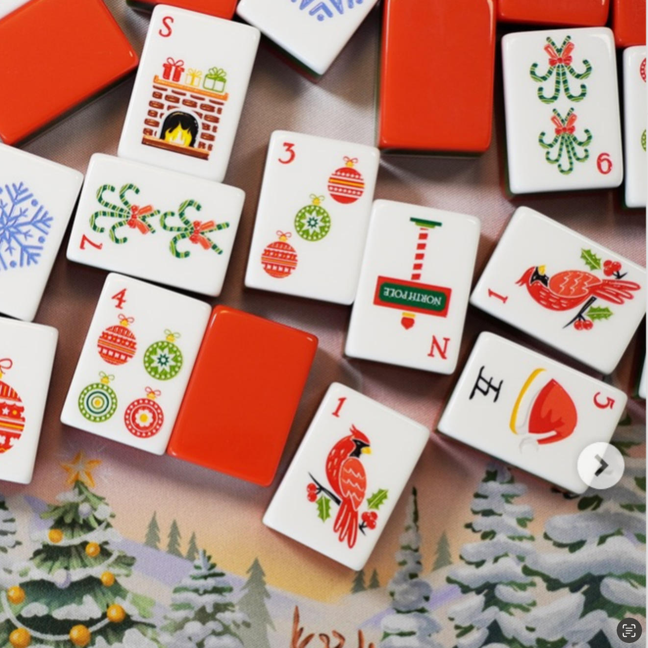 Christmas Themed Mahjong Set Acrylic Mahjong Tiles