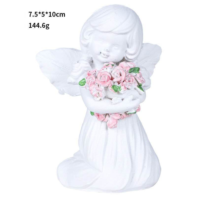 Resin Angel Figurine Garden Decor Romantic Home Accent