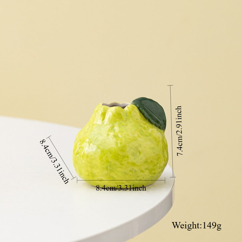 Adorable Fruit Ceramic Vase for Desk and Home Decor