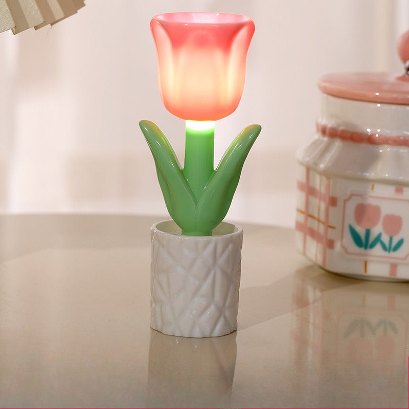 Mini DIY Flower LED Night Light Desk Decor Lamp
