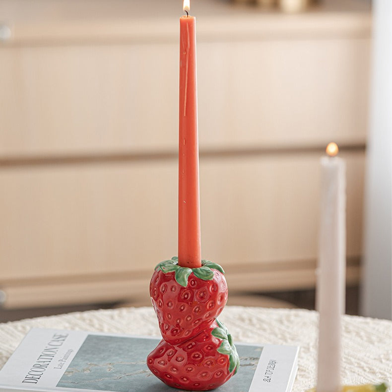 Fruit Ceramic Candle Holder Decorative Tabletop Accent