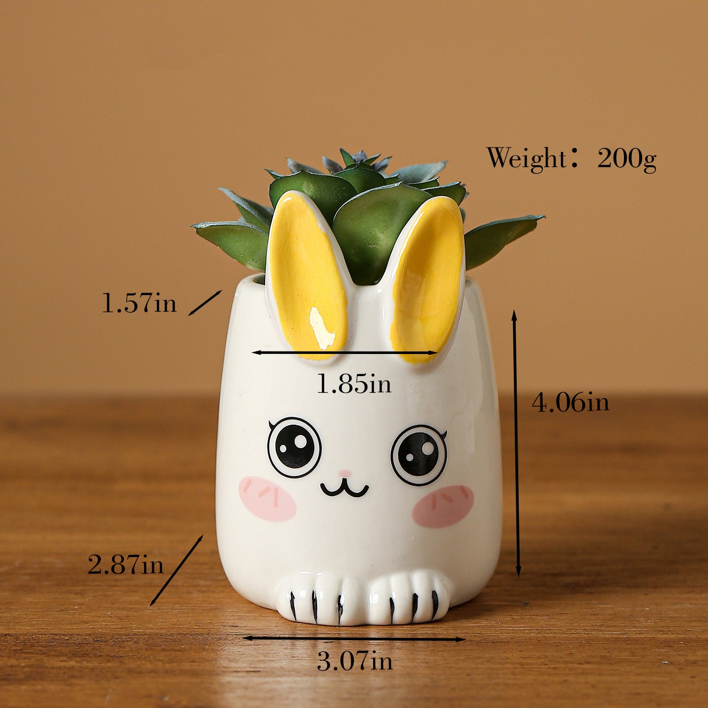Cute Rabbit Ceramic Succulent Planter Decorative Flower Pot