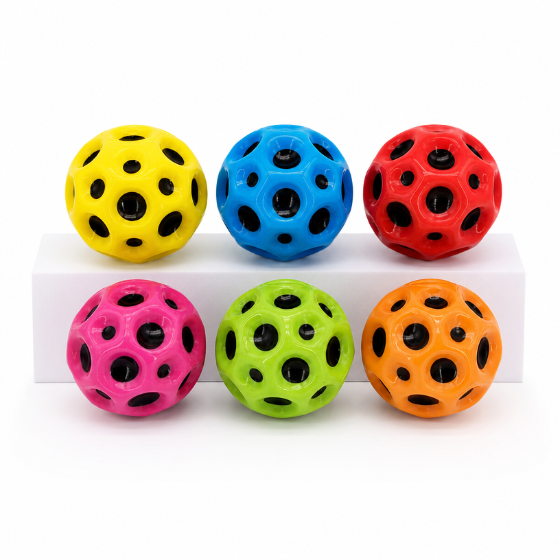 Colorful Hollow Bounce Ball Elastic Sensory Toy