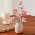 Crochet Tulip Flower in Vase Handmade Home Desk Décor