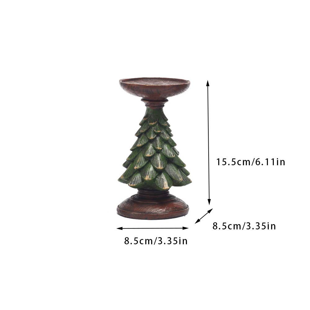 Christmas Tree Candle Holder Resin Decor for Holiday Home