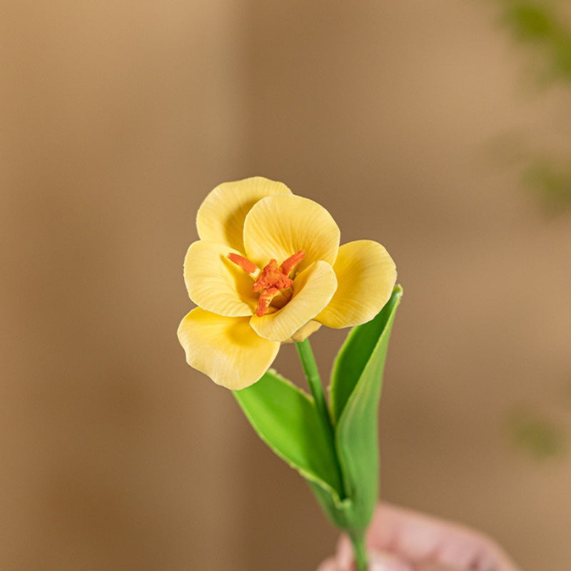 Smiling Ceramic Tulip Flower Stem Home Decor