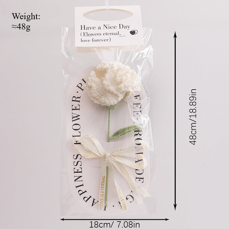 Handmade Carnation Crochet Flower Decorative Gift