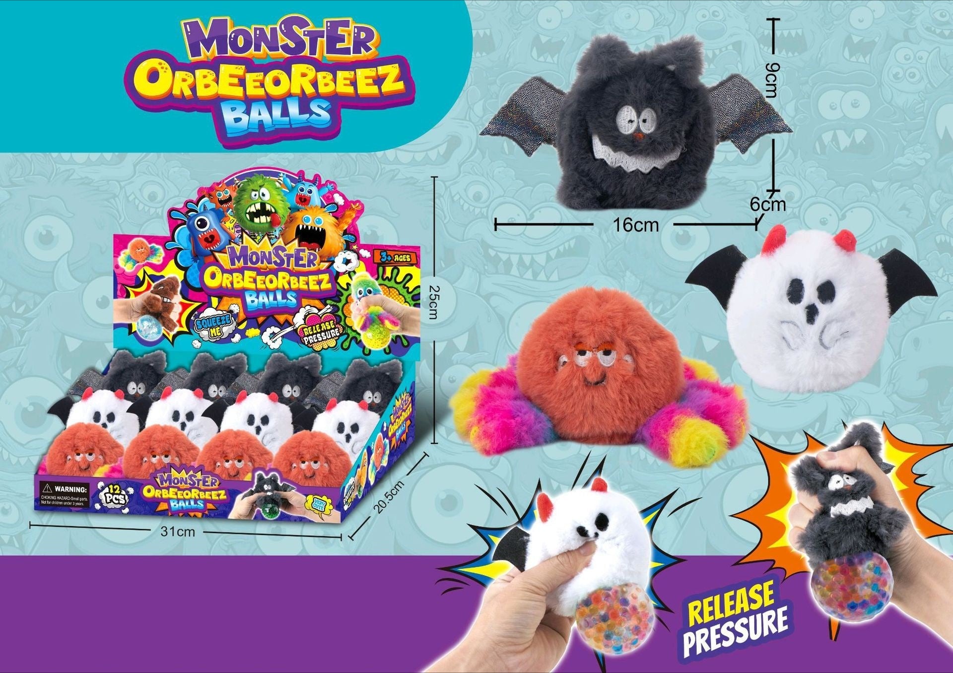 Squishy Stress Relief Ball Toy Cute Animal Monster Squeeze