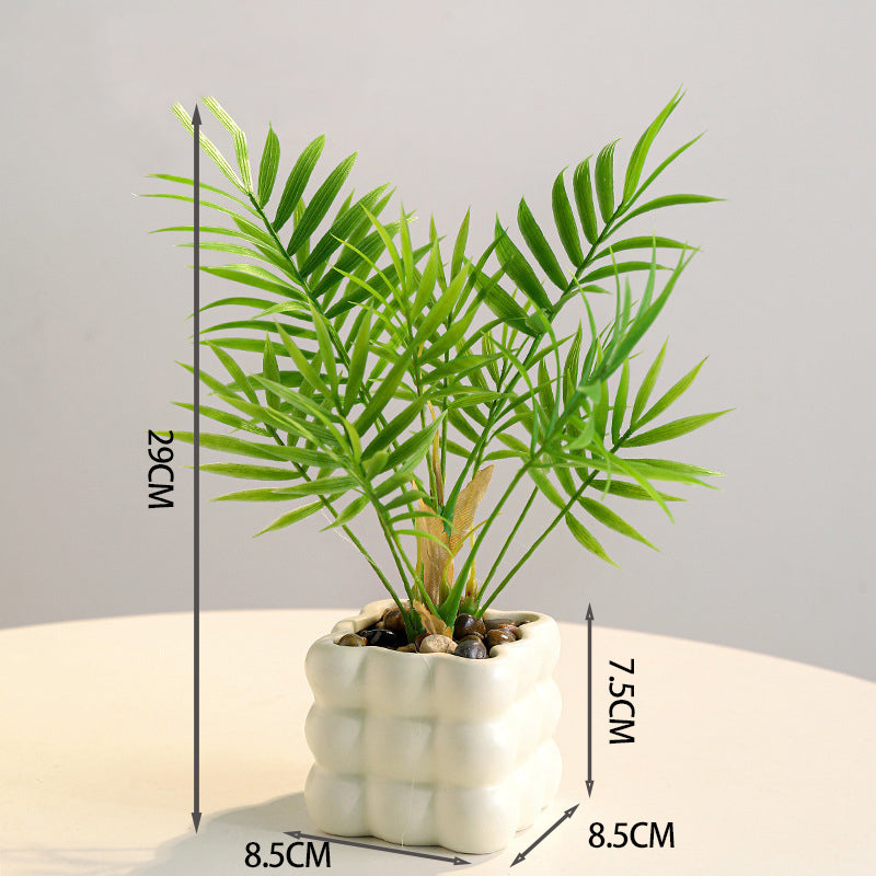 Artificial Green Plant in Square Bubble Planter Home Decor