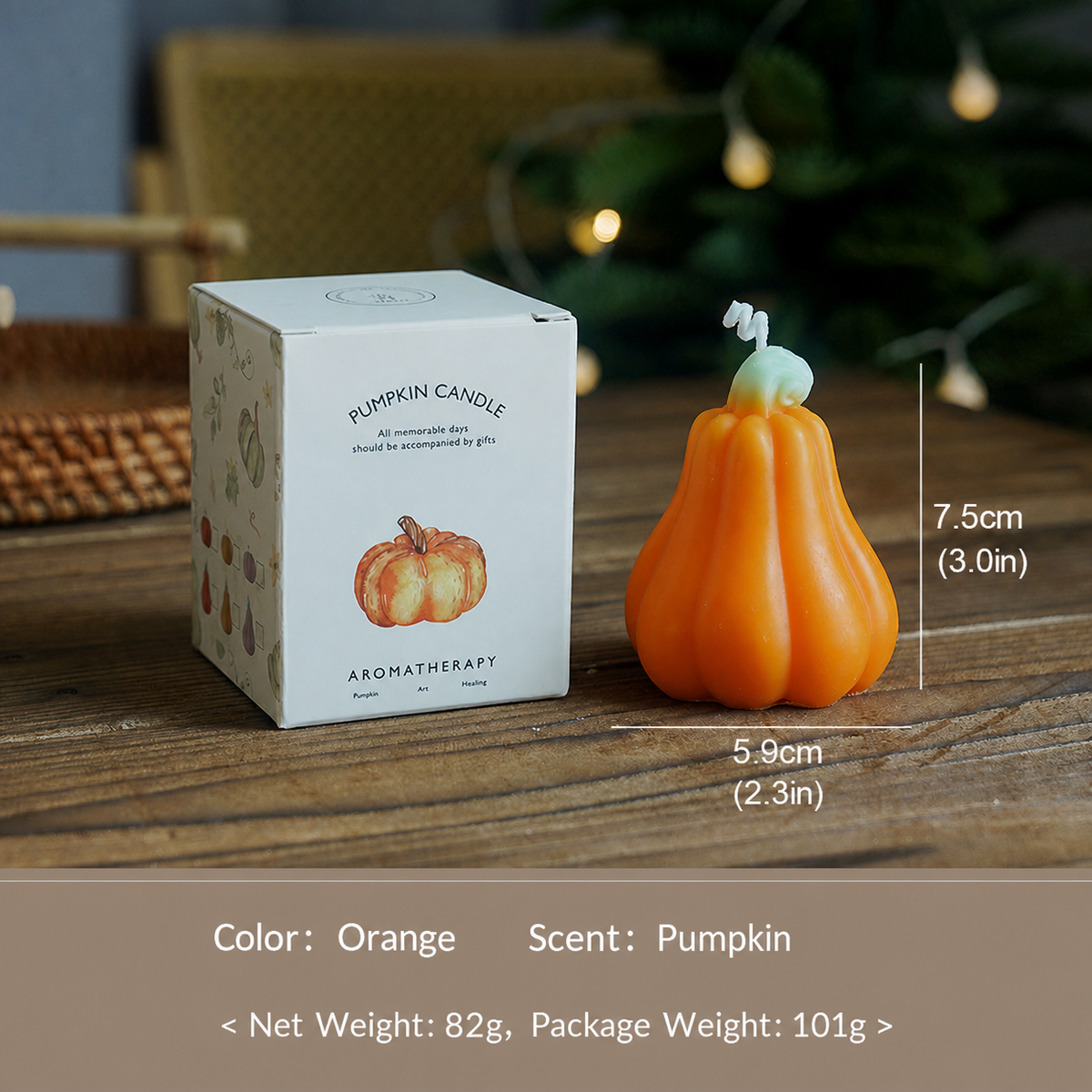 Pumpkin Shaped Candle Halloween Seasonal Home Decor