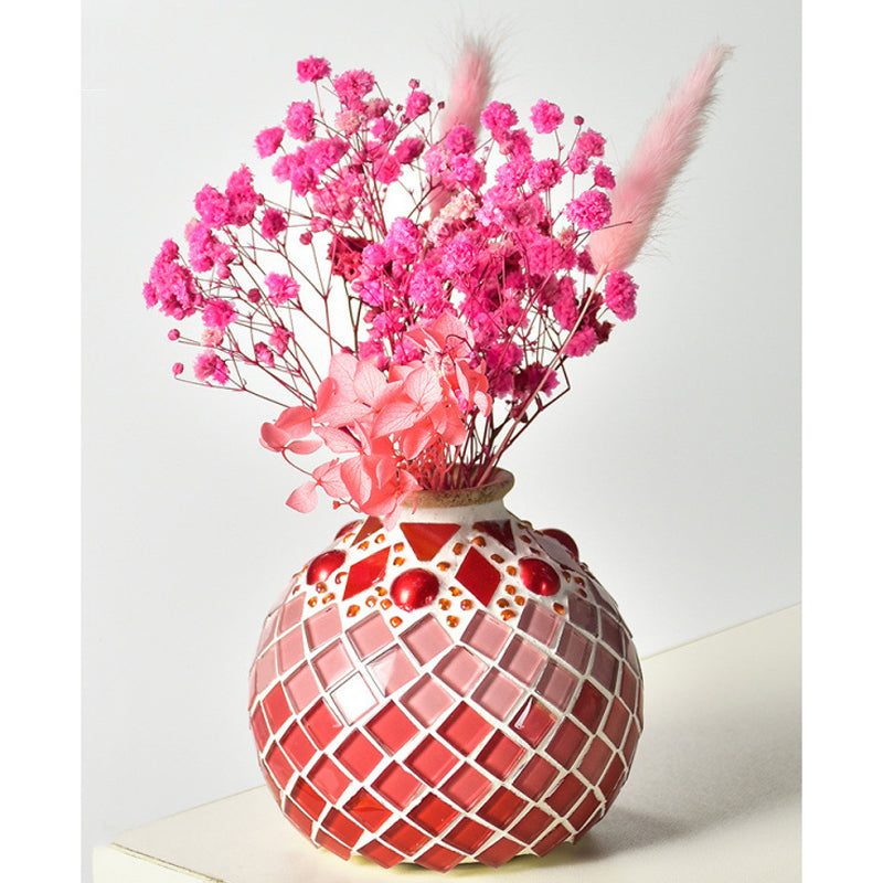 DIY Mosaic Vase Craft Kit Kids Art Activity Decorative Bottle Set
