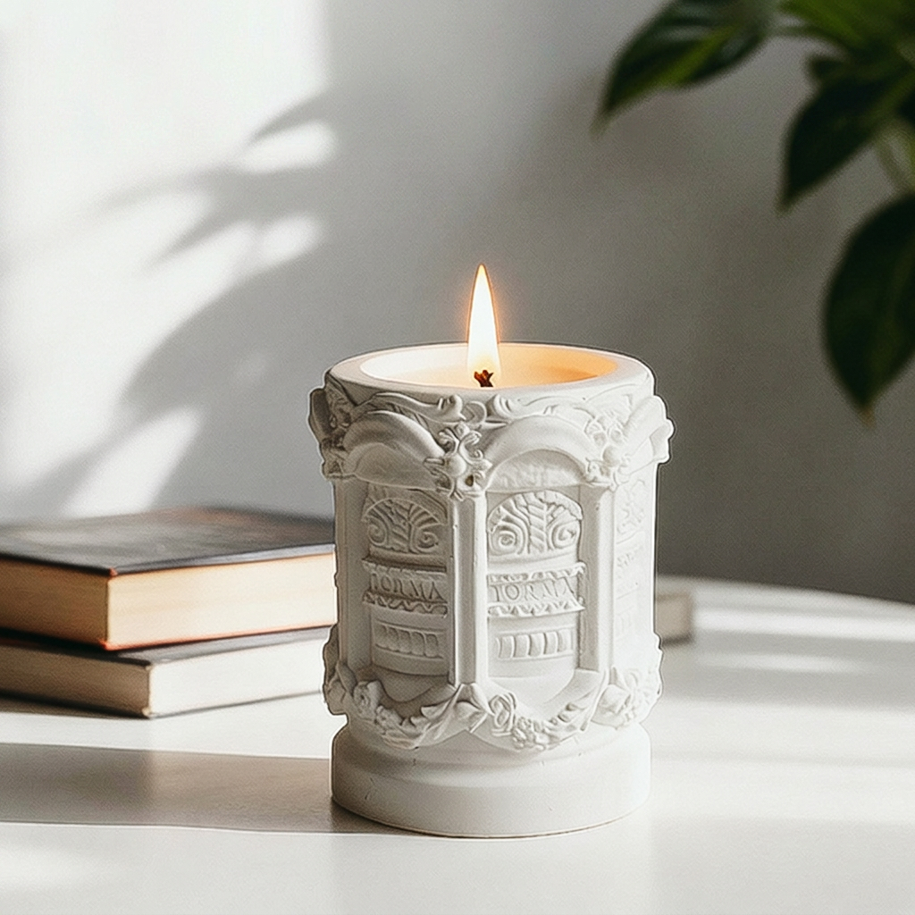 Plaster Candle Holder Scented Wax Candle Decorative Gift
