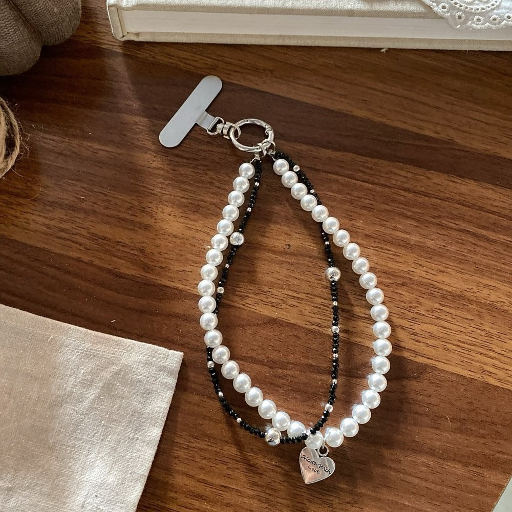 Beaded Phone Charm Strap Pearl Chain Bag Accessory