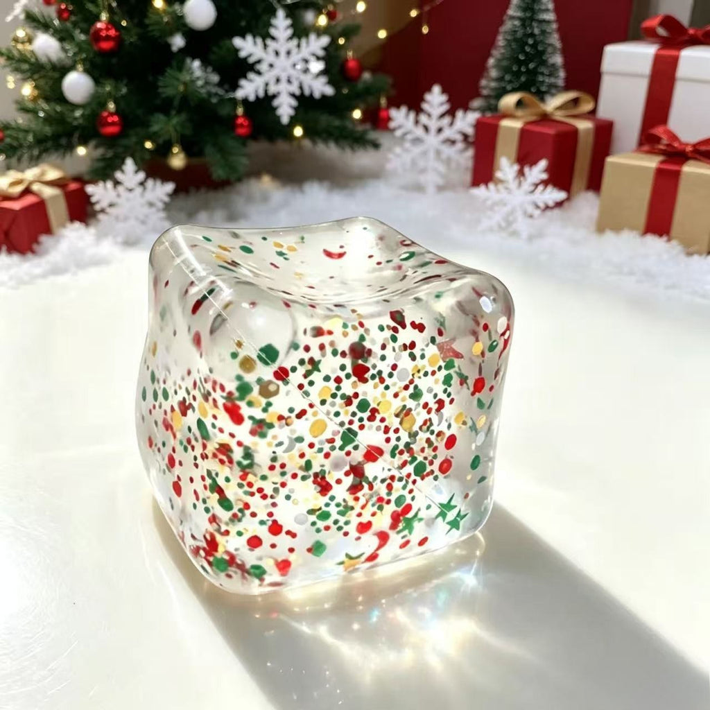 Christmas Ice Cube Squishy Slow Rising Glitter Stress Toy