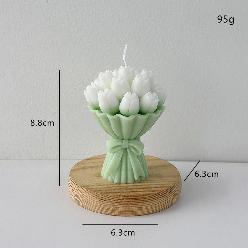 Tulip Flower Candle Floral Decor Romantic Home Accent Gift