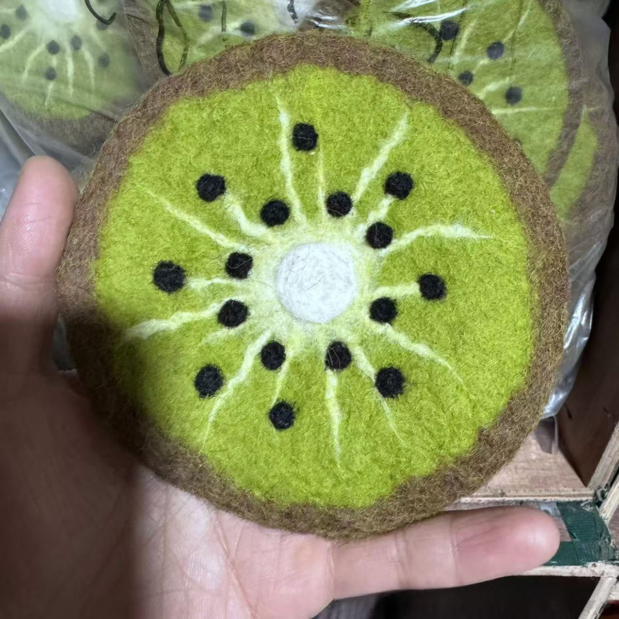 Handmade Wool Felt Fruit Coaster Colorful Food Drink Mat