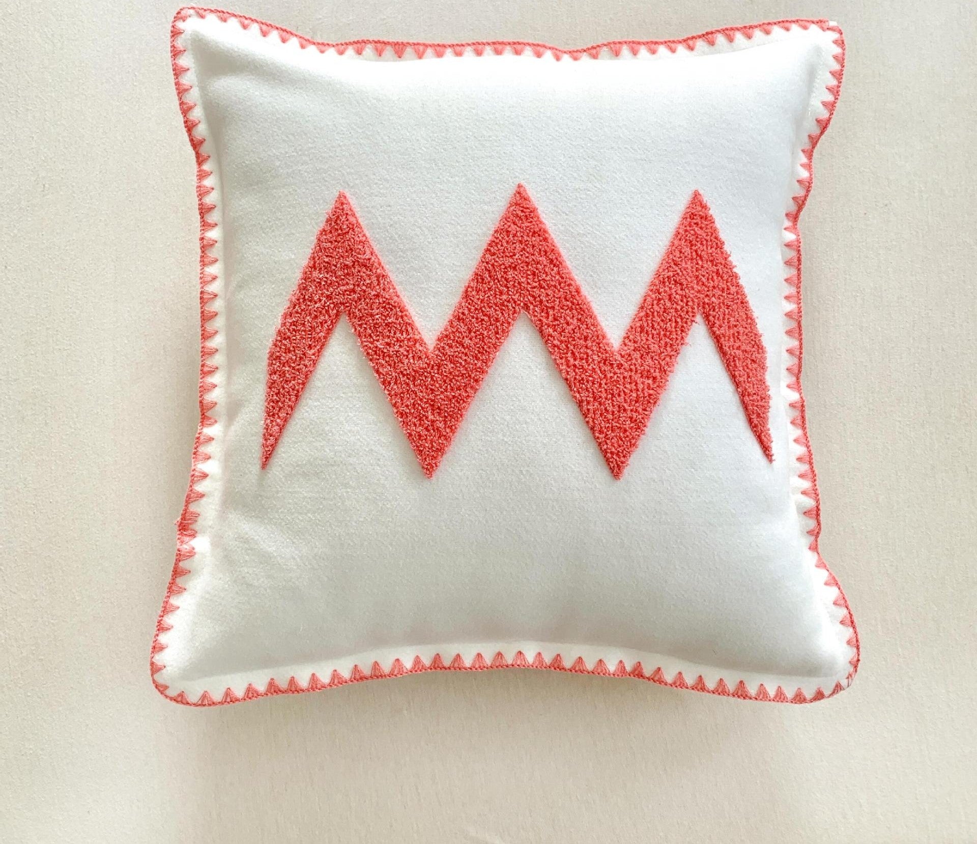 Valentine Embroidered Tufted Pillow Cover Shell Edge Decor