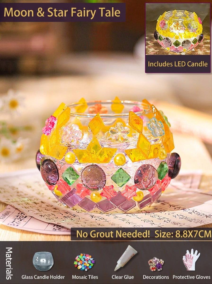 DIY Mosaic Lamp Kit Glass Art Craft Night Light Project