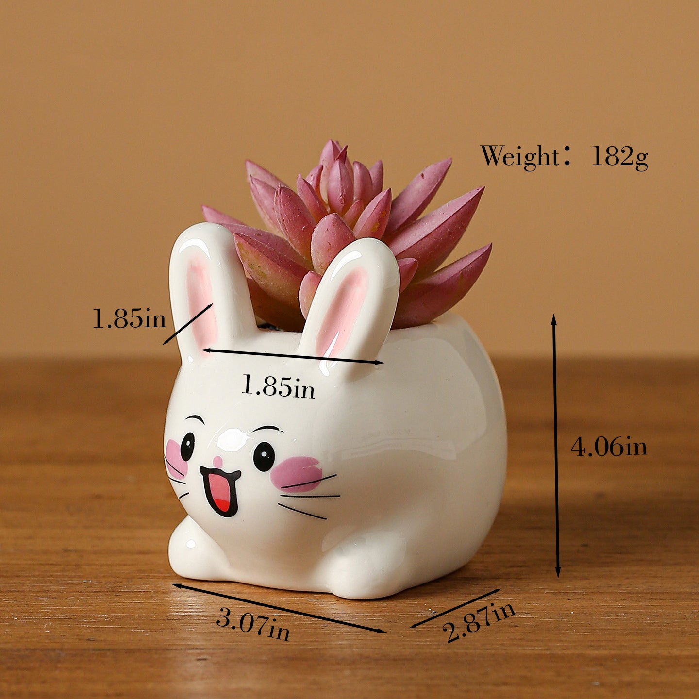 Cute Rabbit Ceramic Succulent Planter Decorative Flower Pot