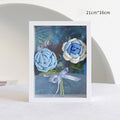 Handmade Crochet Rose Flower Decorative Wall Frame