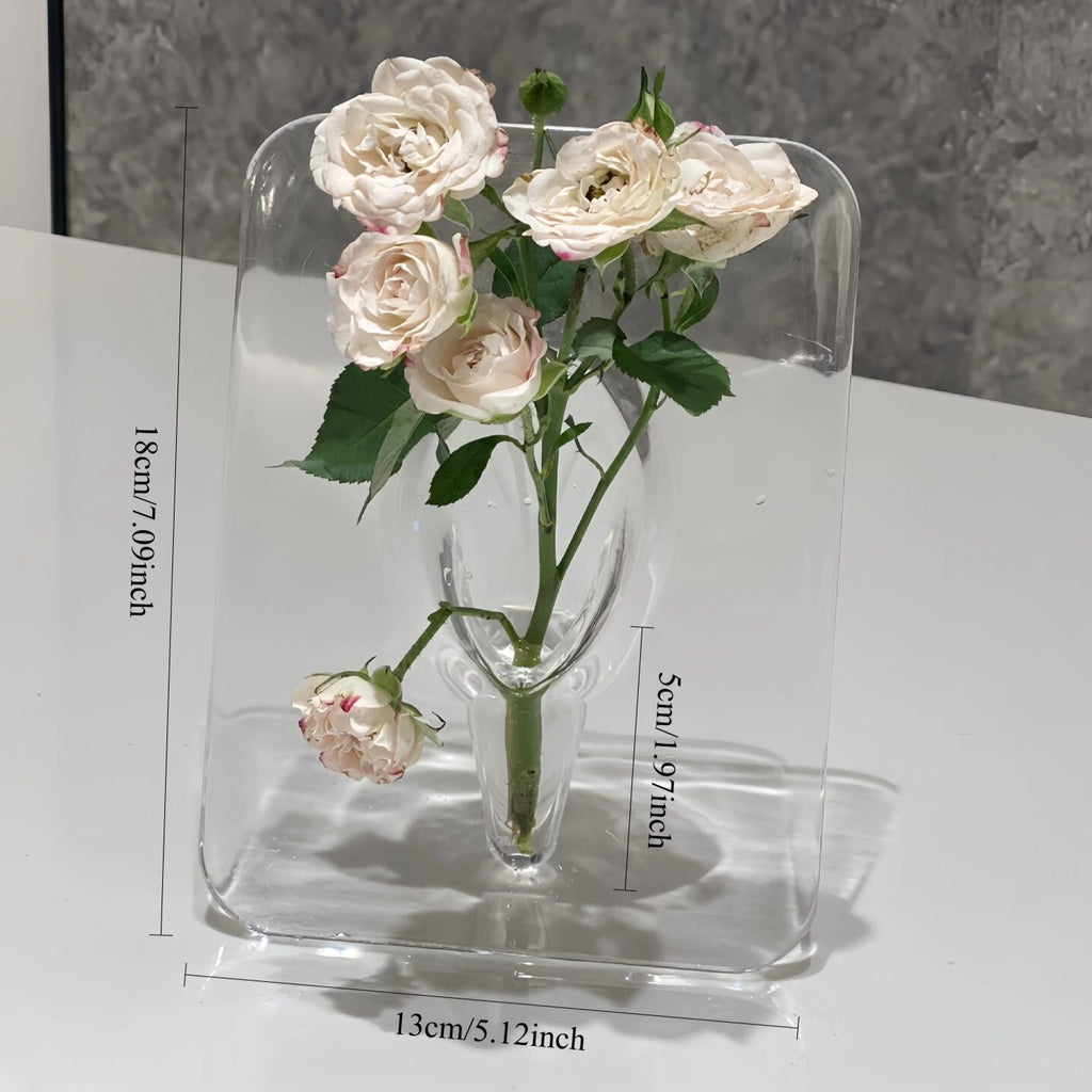 Clear Acrylic Flower Vase for Tabletop Home Office Decor