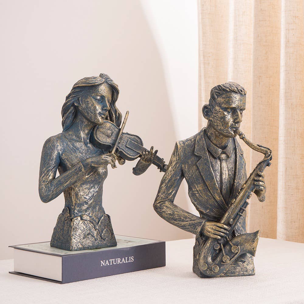 European Musician Figurine Resin Sculpture for Home Decor