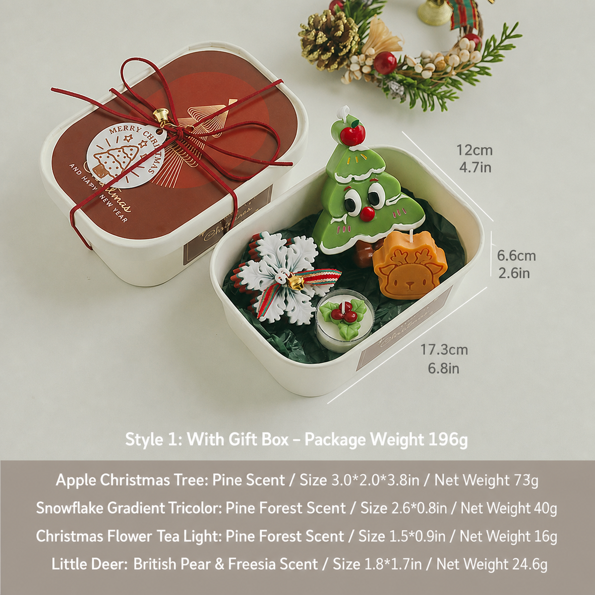 Christmas Scented Candle Gift Set Holiday Decor Collection
