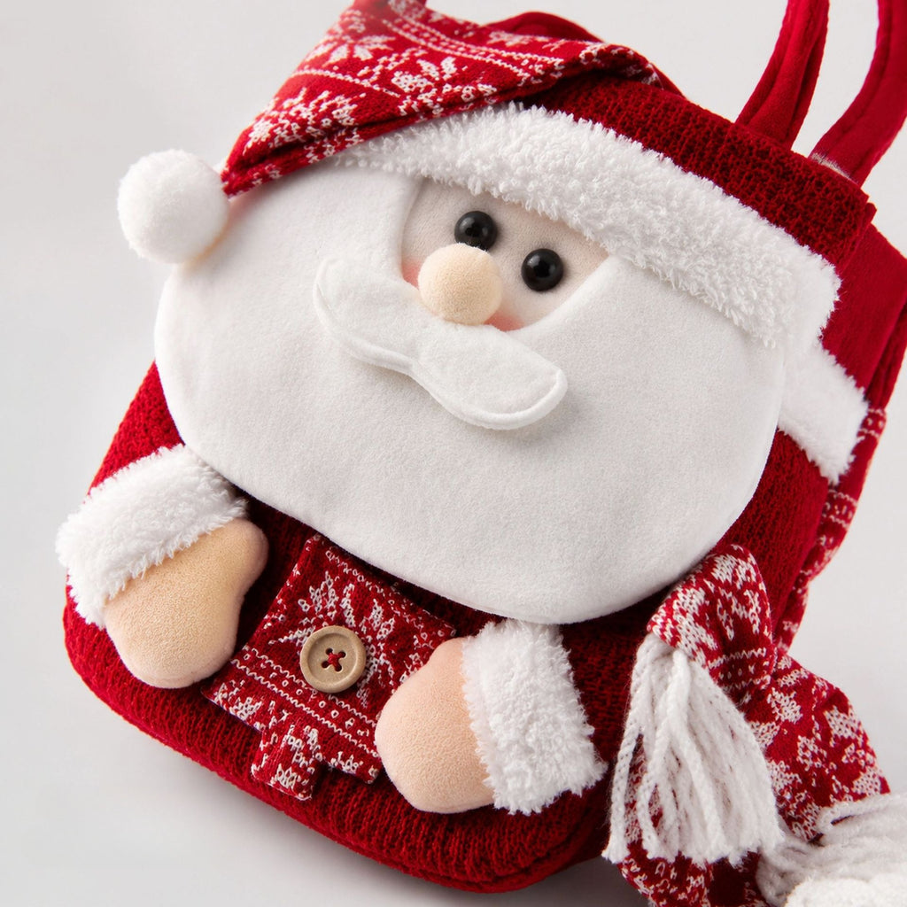 Christmas Plush Tote Bag Holiday Gift Bag Decoration
