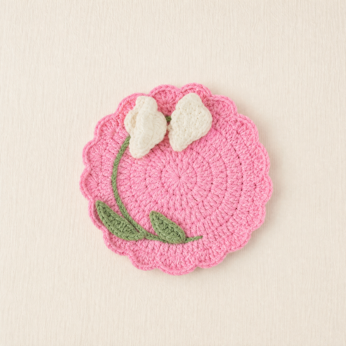 Crochet Flower Coaster Handmade Table Mat Floral Home Decor