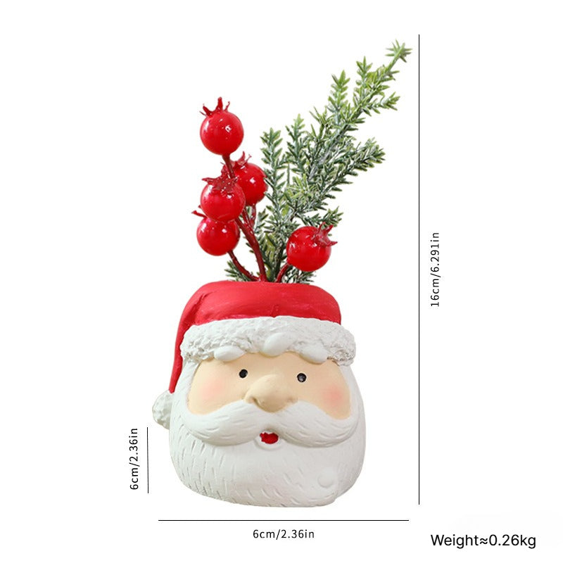 Foam Cement Christmas Character Planter Holiday Tabletop Decor
