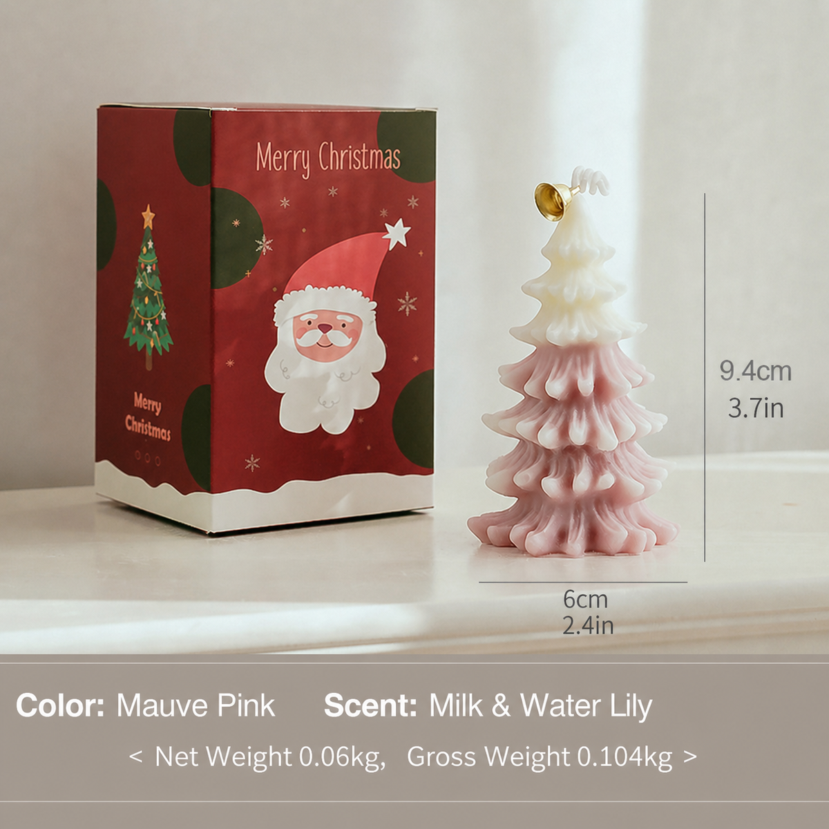 Christmas Tree Shaped Scented Candle Holiday Home Decor Gift