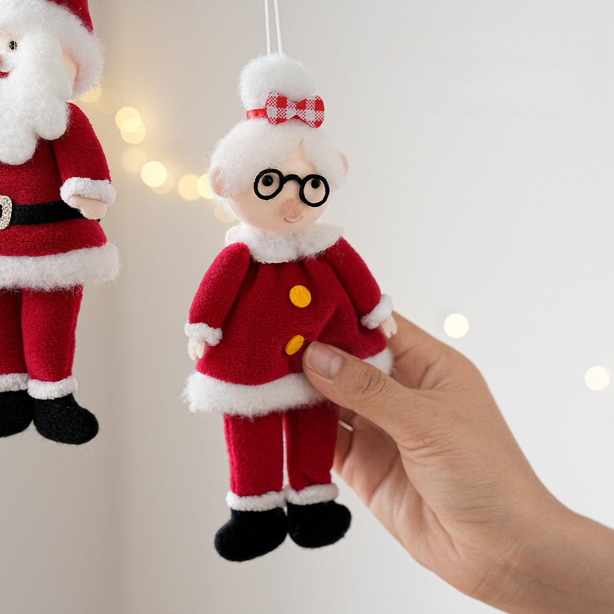 Fabric Christmas Santa Hanging Ornament Holiday Tree Decor