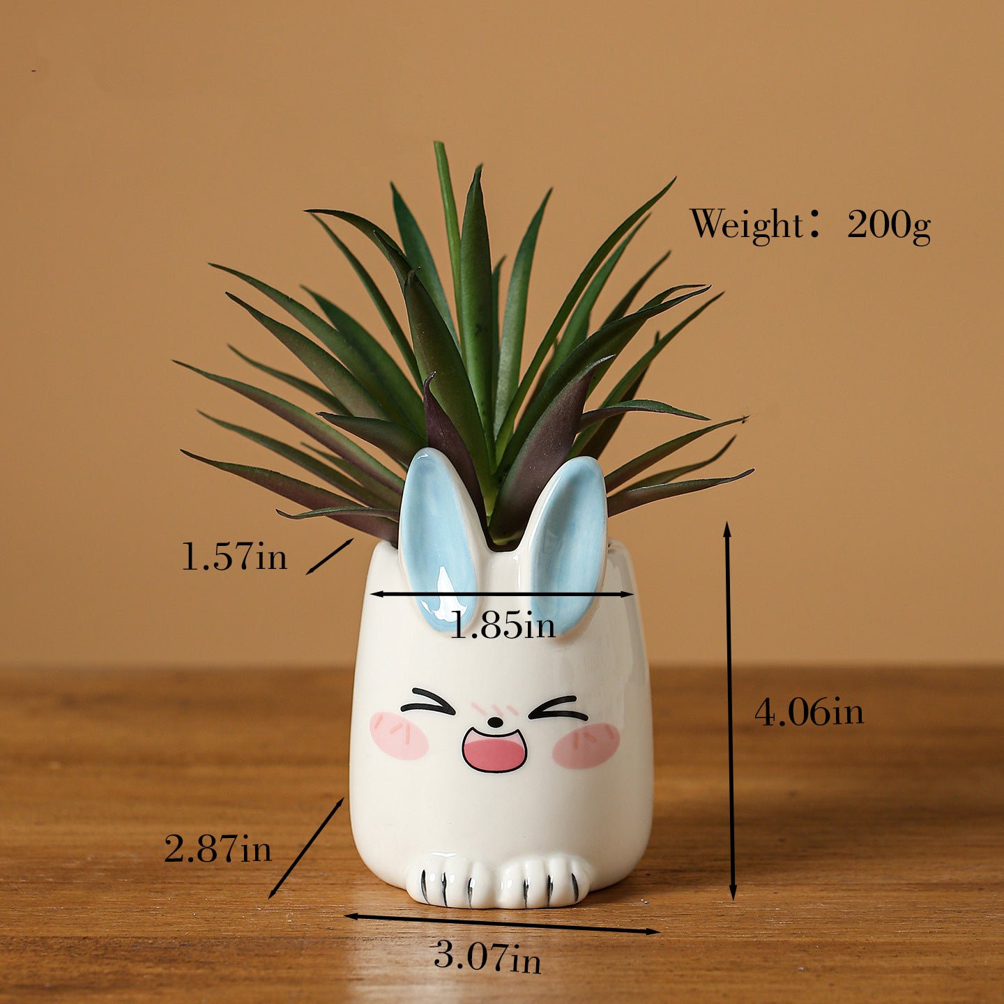 Cute Rabbit Ceramic Succulent Planter Decorative Flower Pot