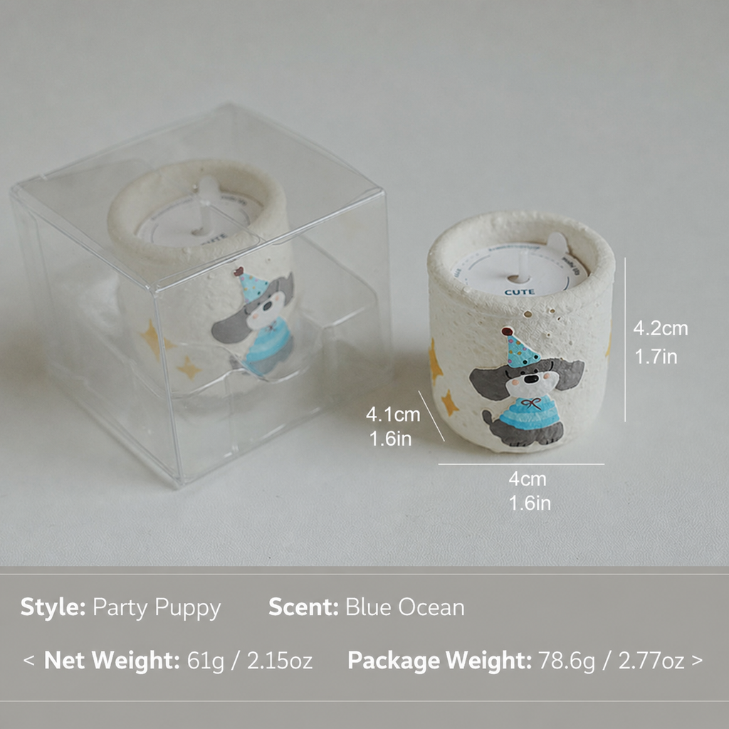 Plaster Animal Candle Holder Scented Wax Candle Home Decor Gift