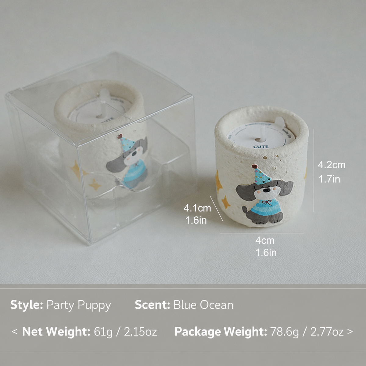 Plaster Animal Candle Holder Scented Wax Candle Home Decor Gift