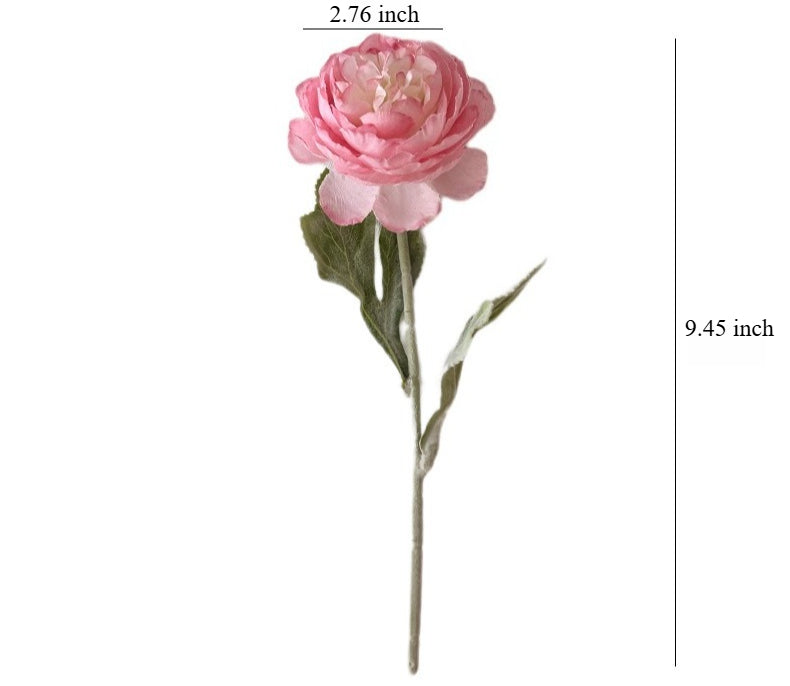 Faux Ranunculus Flower Stem Silk Peony Floral Decor
