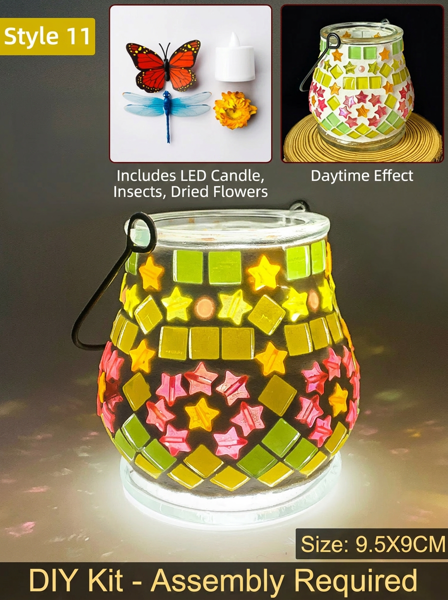 DIY Mosaic Lamp Kit Glass Art Craft Night Light Project