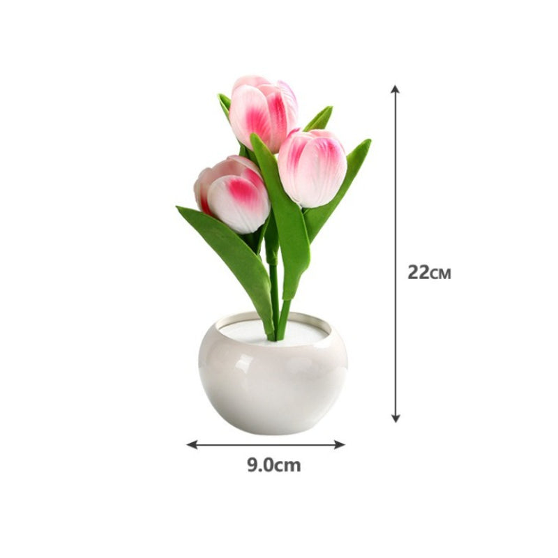 LED Tulip Night Light USB Dimmable Flower Table Lamp