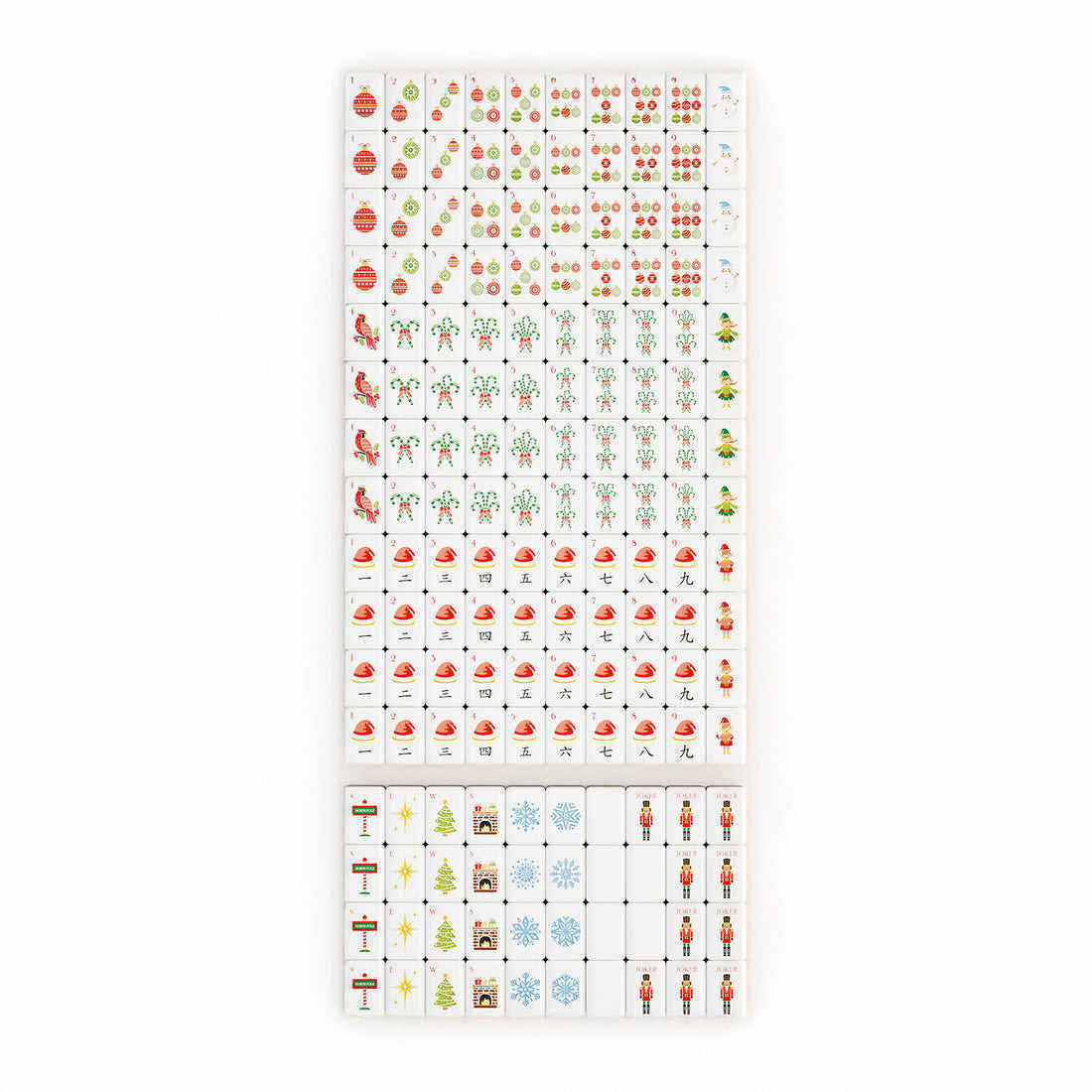 Christmas Themed Mahjong Set Acrylic Mahjong Tiles