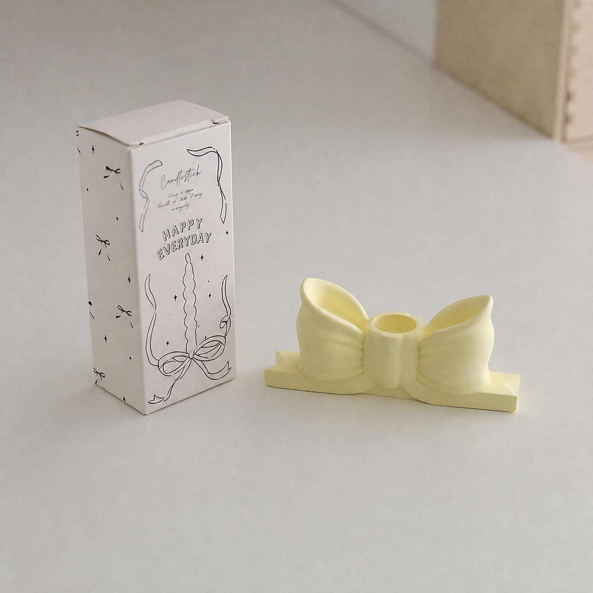 Bow Knot Candle Holder Decorative Tray Accent for Home Decor