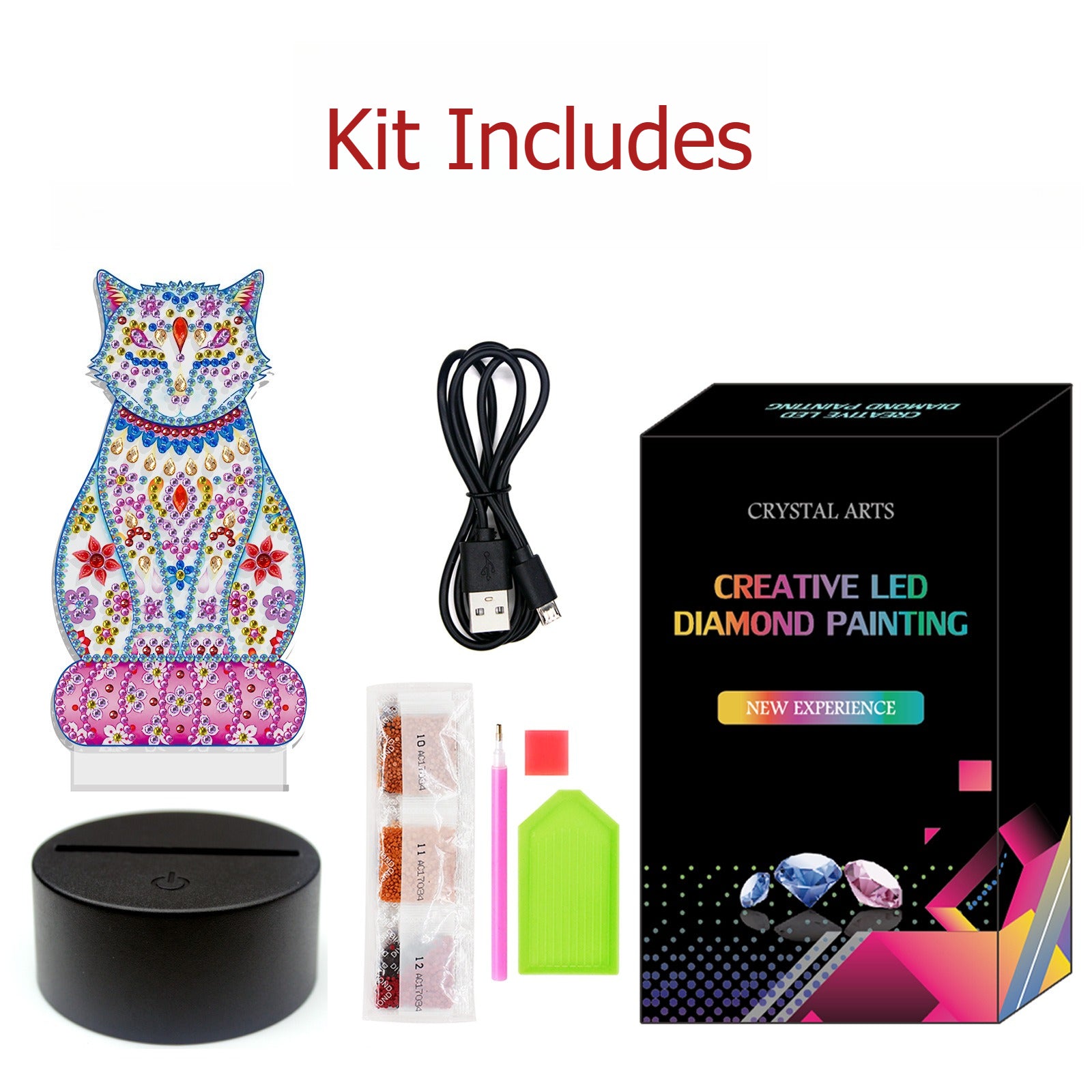 DIY Diamond Painting LED Night Light USB Desk Decor Kit