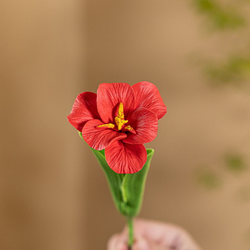 Smiling Ceramic Tulip Flower Stem Home Decor