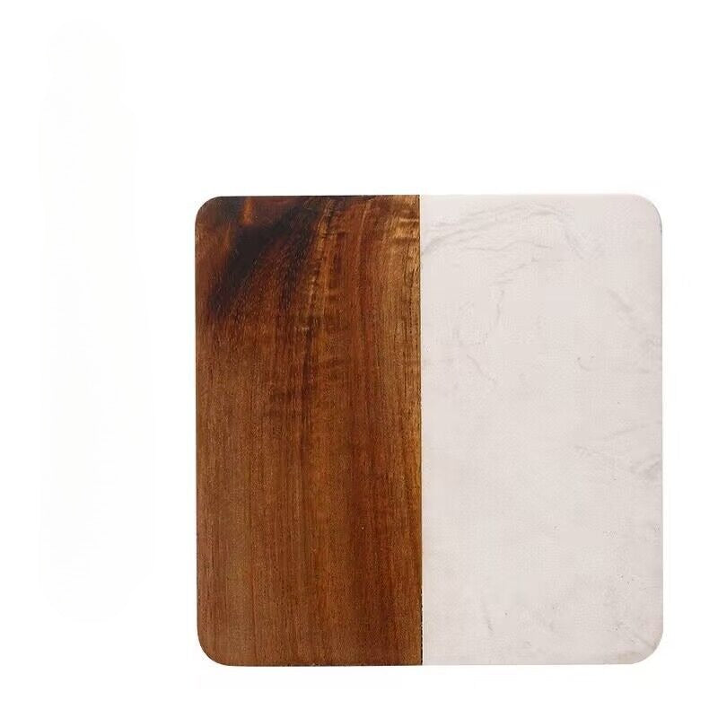 Marble and Wood Drink Coaster Modern Table Cup Mat